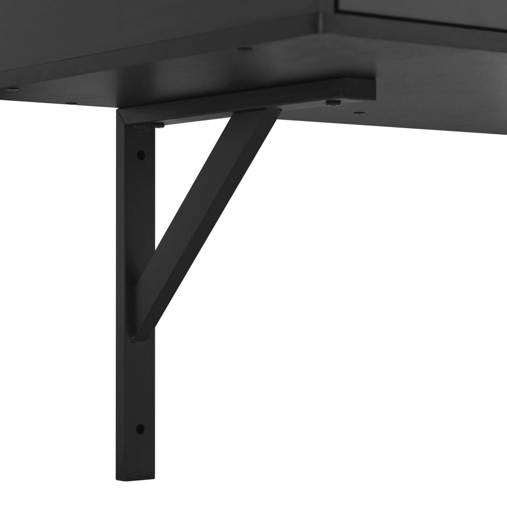 Tavolo da trucco 100x45x105 cm con specchio e 3 cassetti in truciolare nero