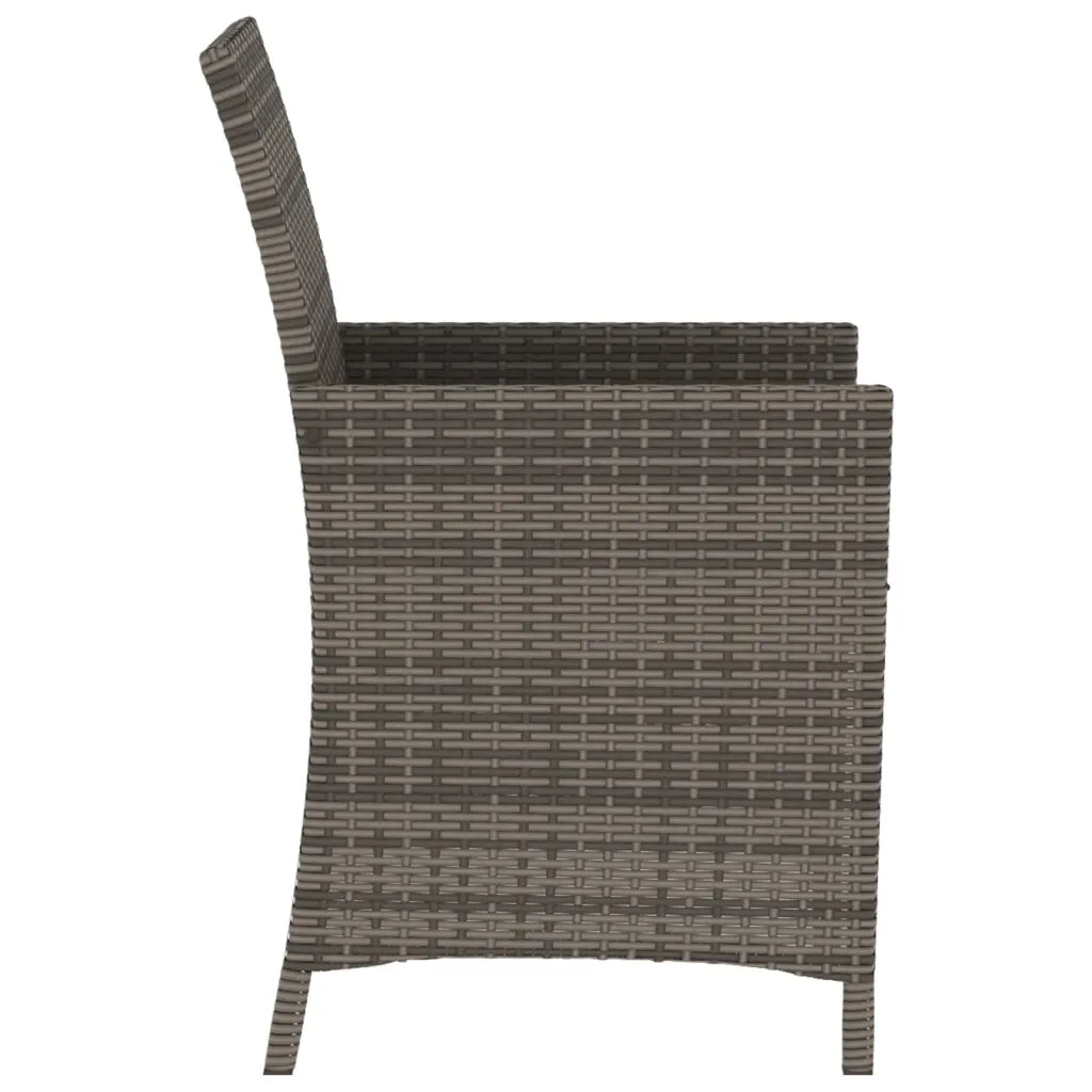 Set da Bistr¨° 3 pz | Set Salotto da Giardino con Cuscini Grigio in Polyrattan