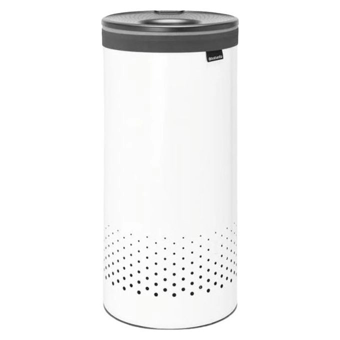 Brabantia 304866 Portabiancheria con Coperchio Apertura Quick-Drop 35 L Materiale Anticorrosione Base in Plastica colore Bianco