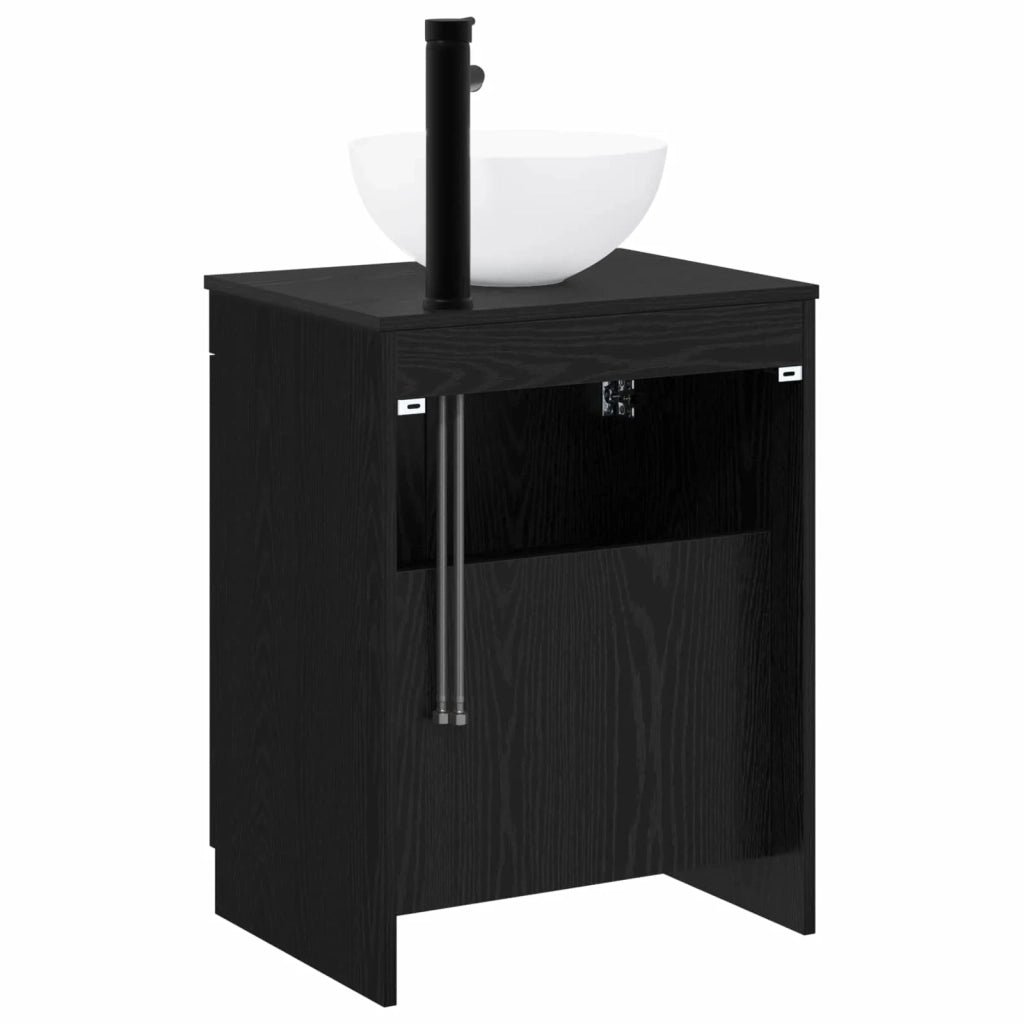 Set di mobili per il bagno Rovere Nero Legno ingegnerizzato 3404215