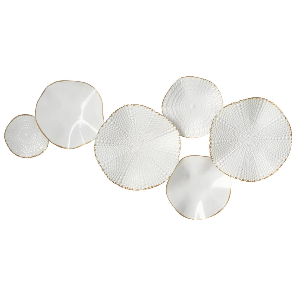 Decorazione da parete fatta a mano Bianco Oro Ferro Pezzo di Decorazione Moderna