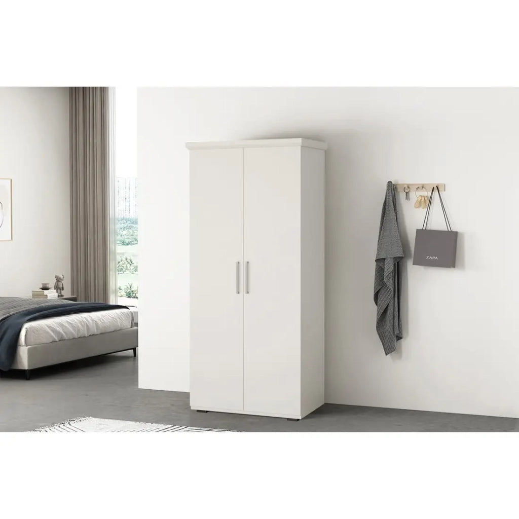 Armadio TOM 2 porte e 2 cassetti bianco 80 cm