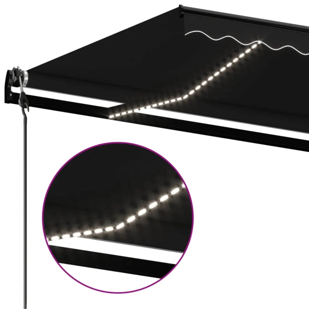 Tenda Automatica con Sensore Vento e LED 450x350 cm Antracite 3069214