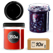 KADAX 10x Barattolo da 350 ml Barattoli di vetro per conserve Marmellata Miele Tappi Fi82
