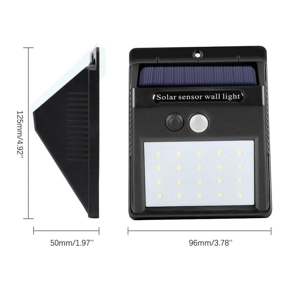 Trade Shop - 2 X Faro Solare Da Esterno Faretto Fotovoltaico + Sensore Lampada Led -