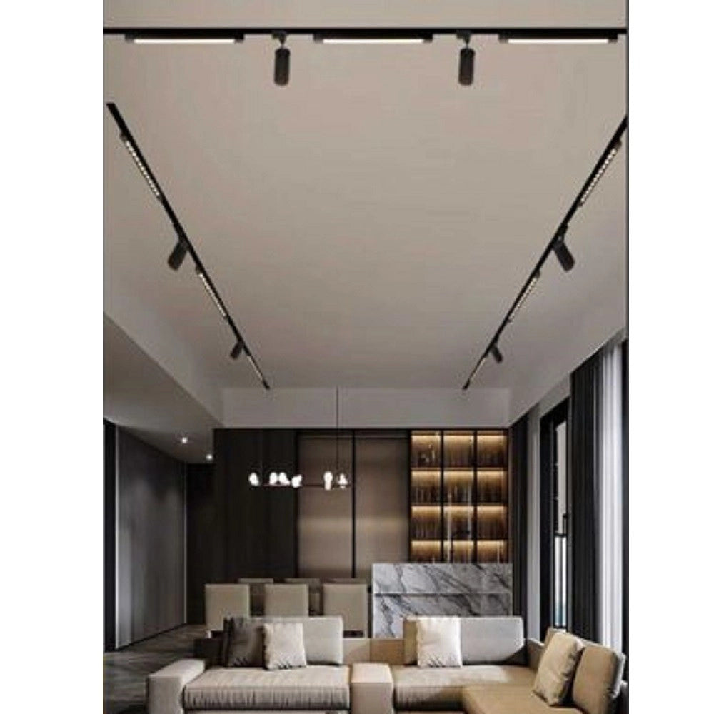Trade Shop - Faretto Orientabile Binario 26 W 12led Bianco Nero Luce 3000k 6500k 4000k Pst-47 -