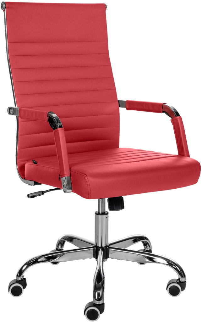 Sedia Da ufficio Amadora rosso,Finta pelle