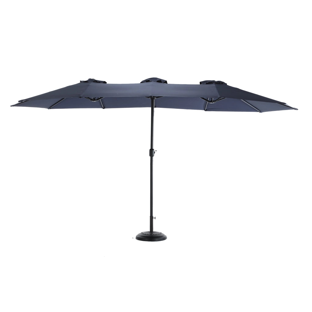 Ombrello esterno rettangolare a doppia faccia 14.8 piedi grande con manovella blu navy senza base