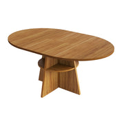 Tavolo da sala da pranzo allungabile con vano aperto; angoli arrotondati; per soggiorno e cucina; 110 × 150 × 110 × 76 cm