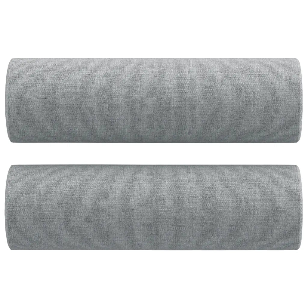 Set Divani 2 pz con Cuscini Grigio Chiaro in Tessuto