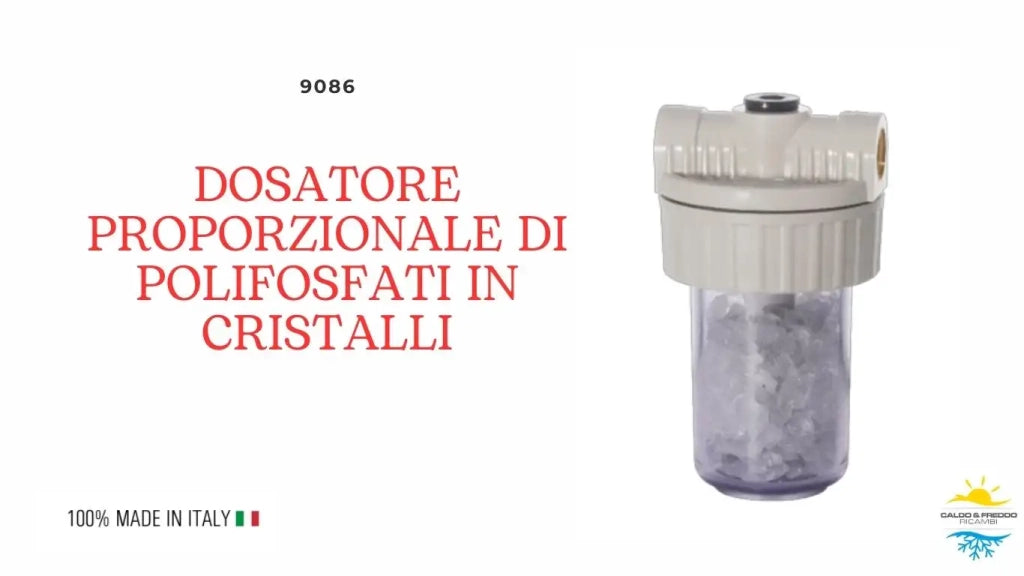 Dosatore Polifosfati anticalcare anticorrosivo da 1/2" con cristalli anticalcare