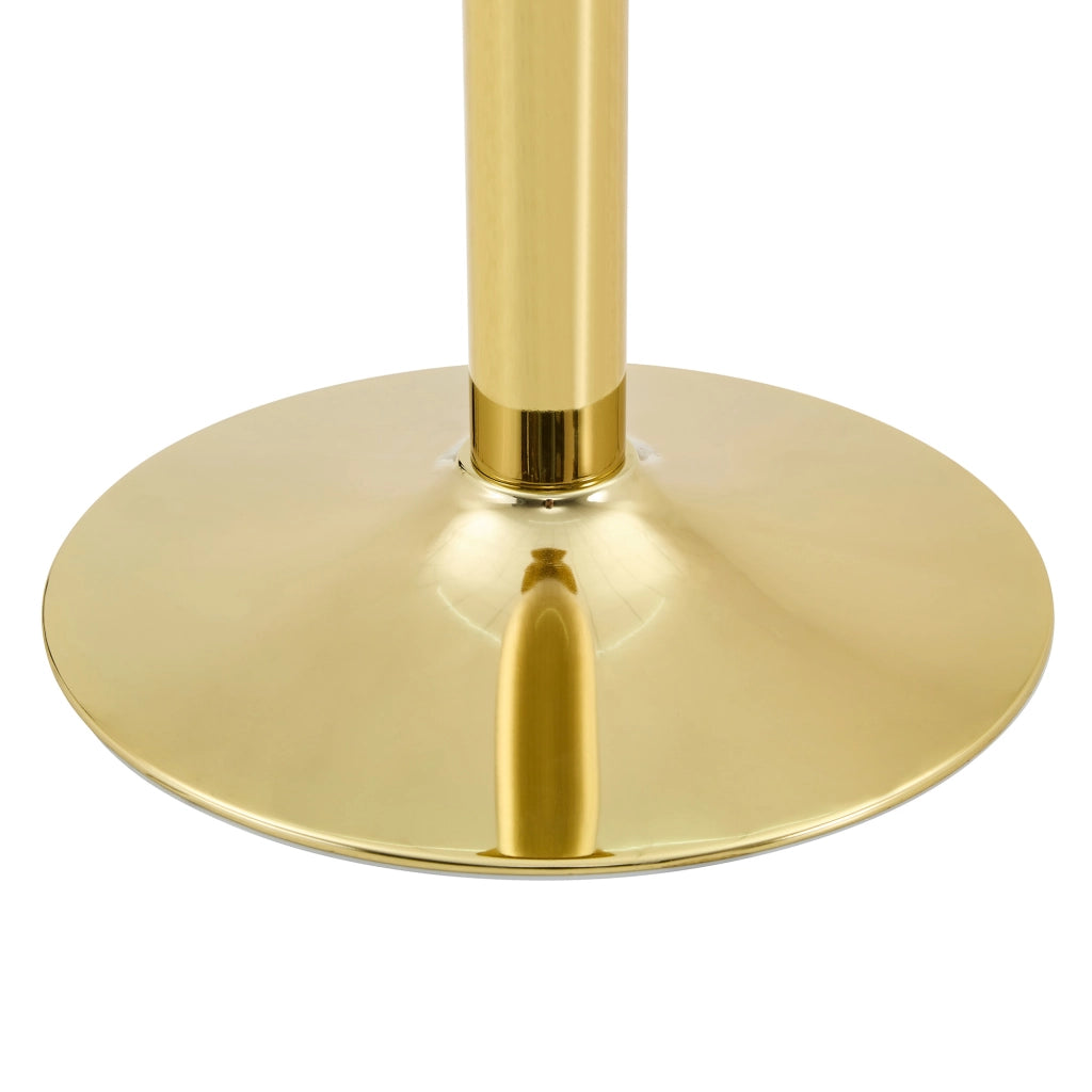 Tavolino basso con piano in vetro temperato e base in metallo, stile moderno, in vetro e metallo, oro, diametro 70 cm