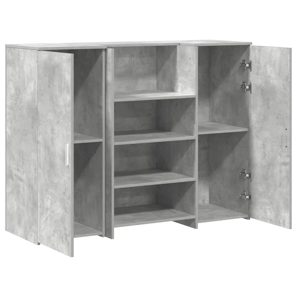vidaXL Banco Reception Grigio Cemento 135x50x103,5cm Legno Multistrato
