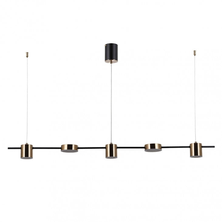 Italux Remdal lampadario LED 5 luci ottone/nero 4000K