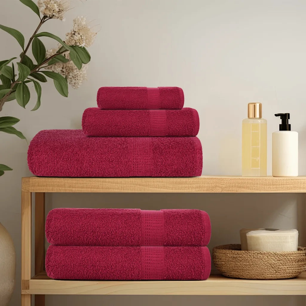 Asciugamani FROGN 4 pz | Teli per bagno Bordeaux 100x200 cm 360 g/m2