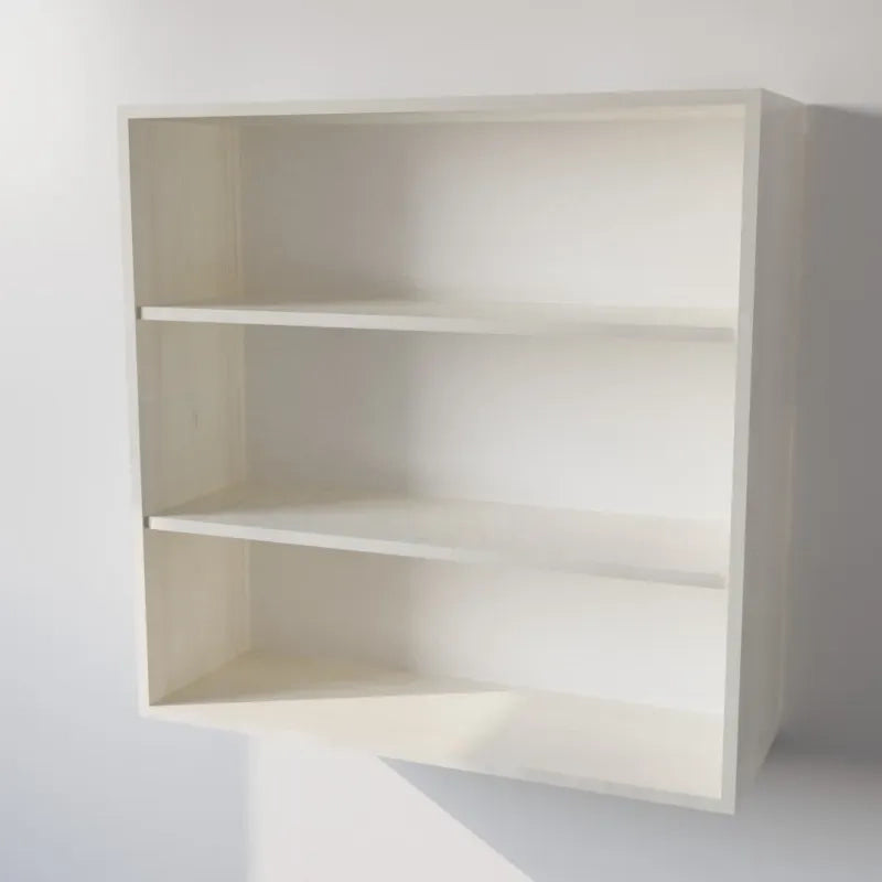 Pensile Cucina  in Legno Nobilitato Larice Bianco, Mobile Alto con 2 Ante, Pensile Componibile Moderno Made in Italy (H90XL90XP33cm)