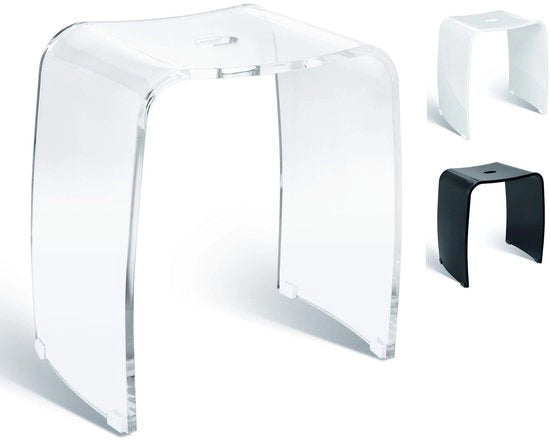 Acquariozza da bagno in acrilico, adatta per la doccia, con maniglia, design eterno, antiscivolo con piedini in gomma (trasparente)