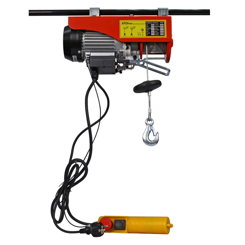 Argano elettrico 540W Verricello a motore fino a 125/250kg Fune 12/6m funzionamento a 1 mano
