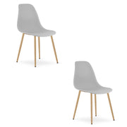 Set di 2 sedie scandinave WAT in polipropilene grigio