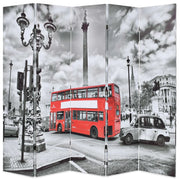 Schermo divisorio divisorio mobile decorativo 200 cm design autobus londinese bianco e nero 0802036