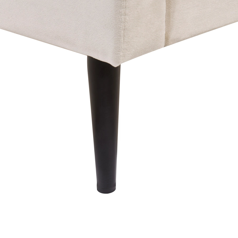 Letto matrimoniale UE Beige Rivestimento in velluto 140 x 200 cm Telaio Poggiatesta Gambe in metallo Design moderno Camera da letto
