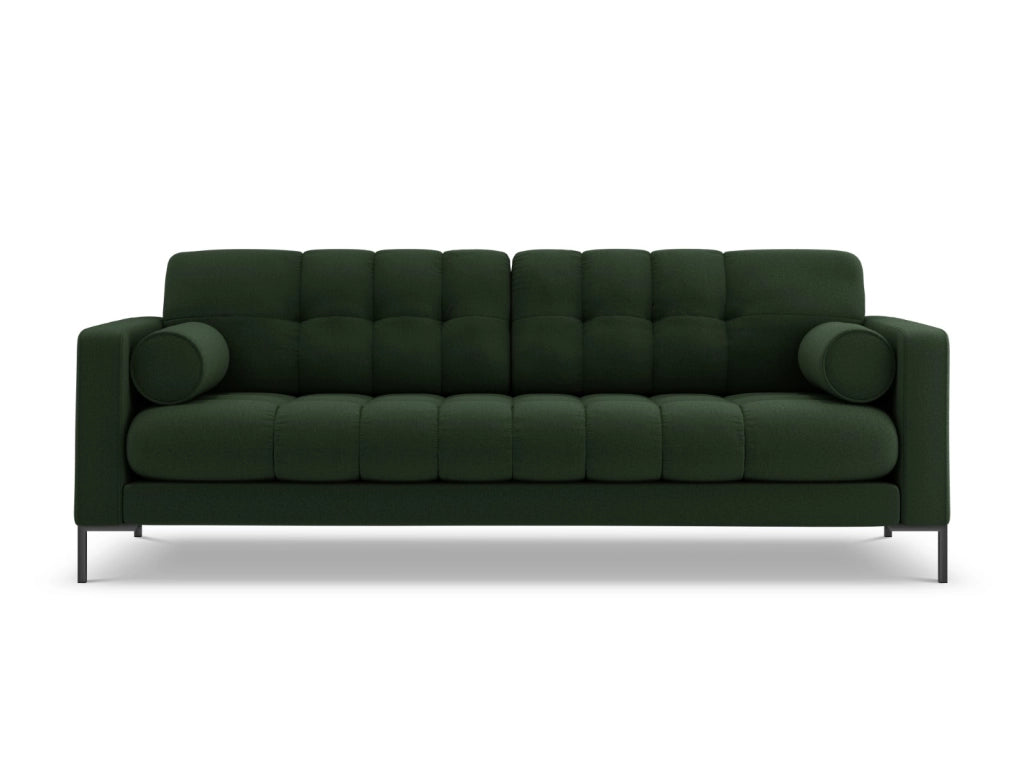 Cosmopolitan Design - Divano "Bali" 4 posti in tessuto strutturato verde scuro 