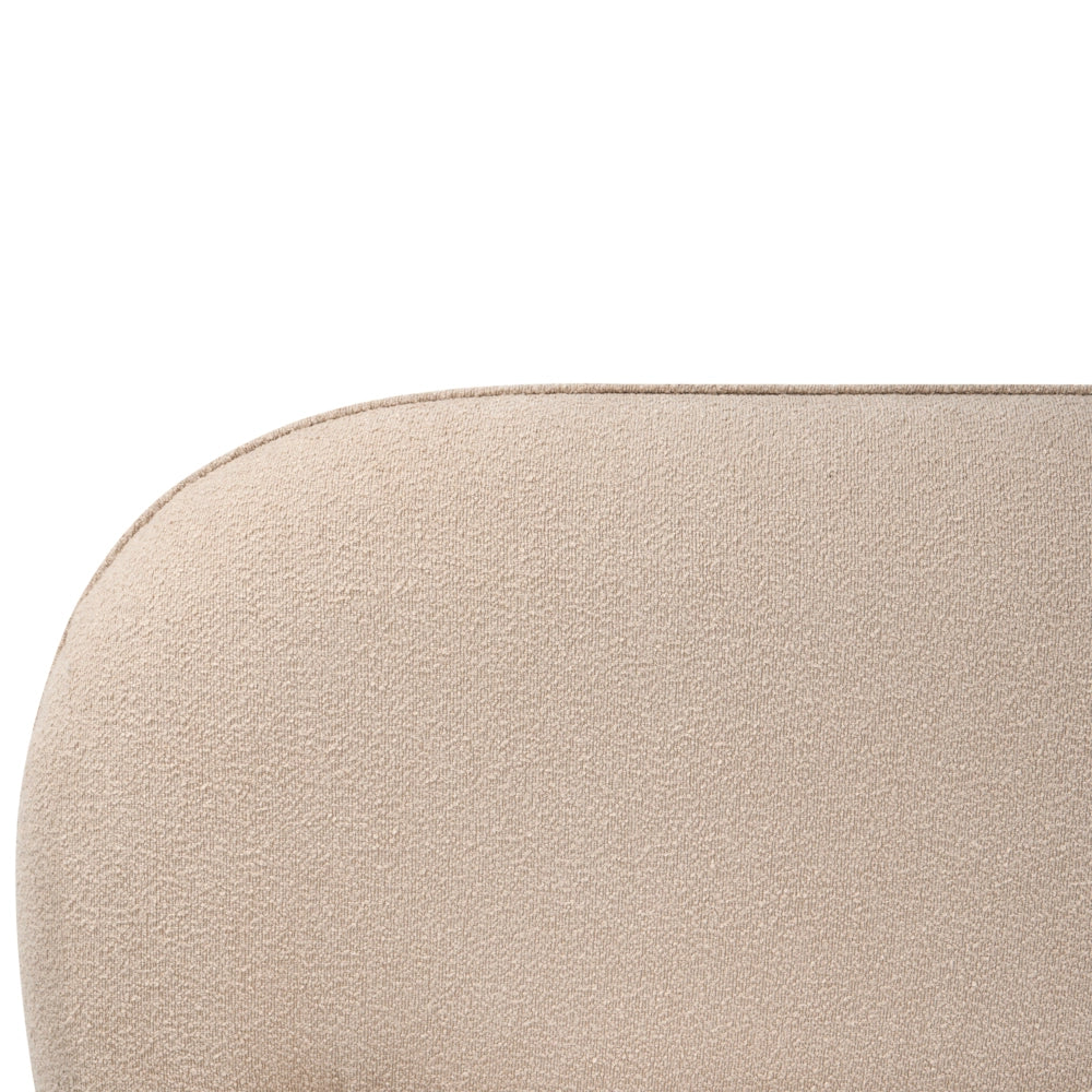 Letto rivestito in bouclé tortora 160 x 200 cm design minimalista retrò camera da letto