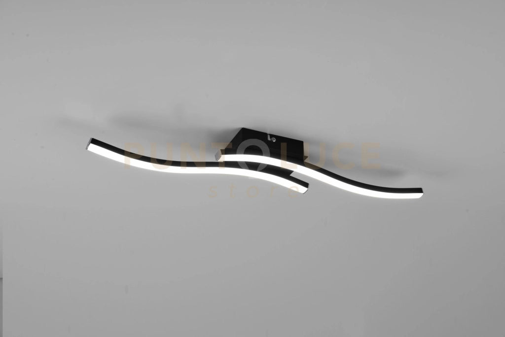 ROUTE PLAFONIERA LED 10W 1200lm, 4000K 2 BACCHETTE ONDULATE ANTRACITE L. 56CM