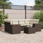 Set Divani da Giardino 7 pz con Cuscini Marrone in Polyrattan 3254660