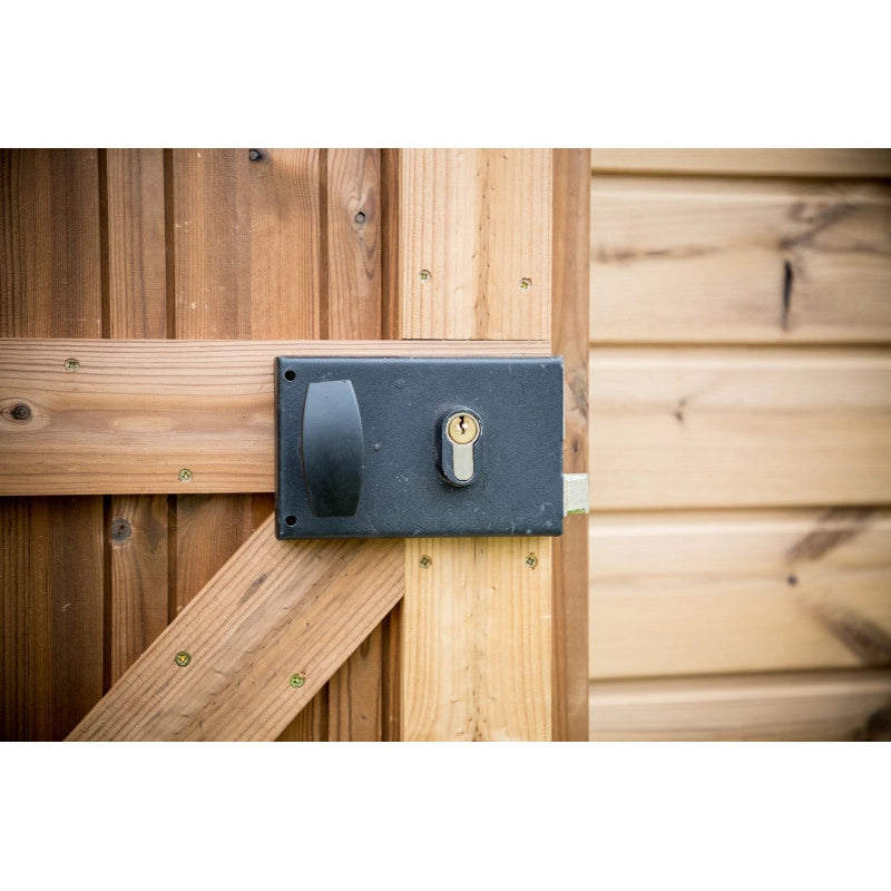 Casetta da giardino in legno termo-trattato 19 mm – 316x240 cm – tetto acciaio e porta finestrata – THE3224.02T Foresta