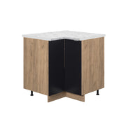 Mobile ad angolo cucina Fame-Line Nero rigato/Rovere dorato 80.5 cm, PL Marmo Vicco