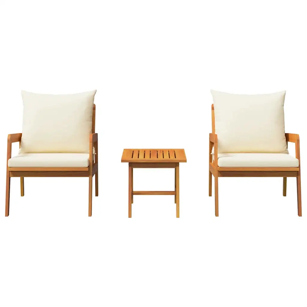 Set bistrot con cuscino 3 pcs Marrone Legno di Acacia Massello 4106456