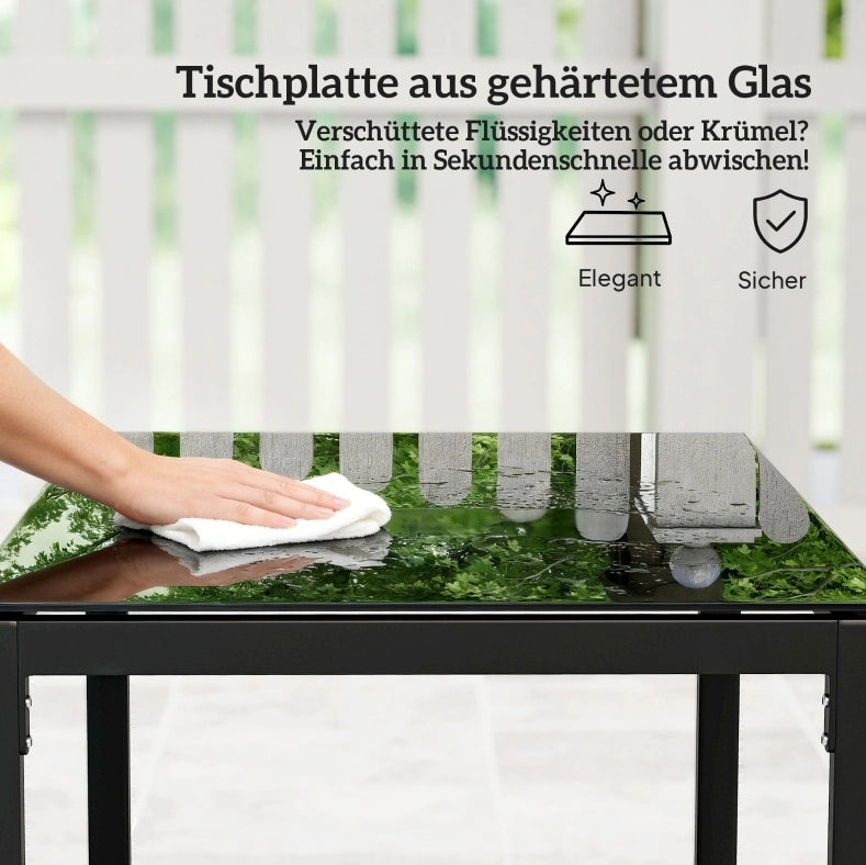 Set da giardino in rattan grigio crema con 2 poltrone e tavolo