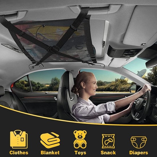Telaio per bagagliaio per auto, 90 x 65 cm, per l'immagazzinamento di bagagliai, tessuto in poliestere nero