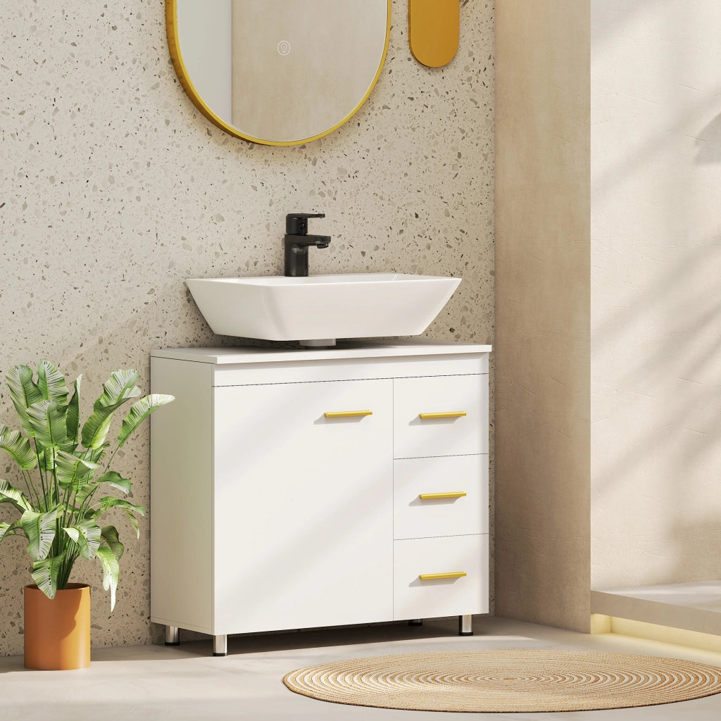 Mobiletto Bagno Sottolavabo ¨C zephmum ¨C Bianco 60x30x30