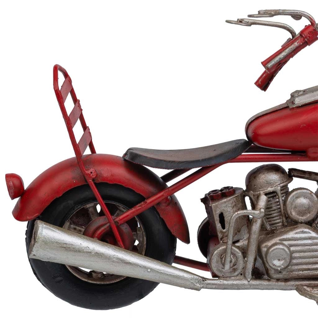 Moto in metallo rosso 19,5x7x10,5h