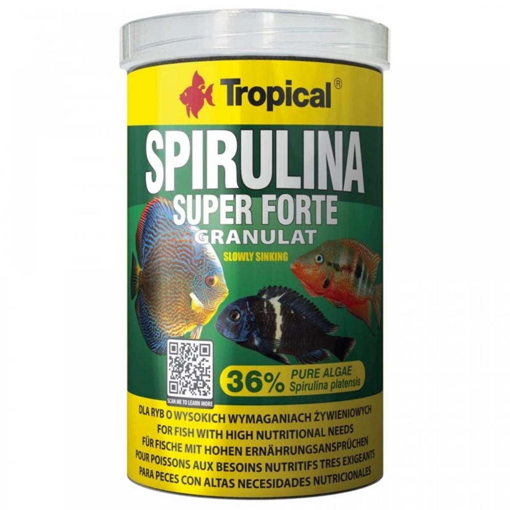 Tropical Spirulina Super Forte Granulat Formato Barattolo- 36% di Spirulina Formato: 1000 ml