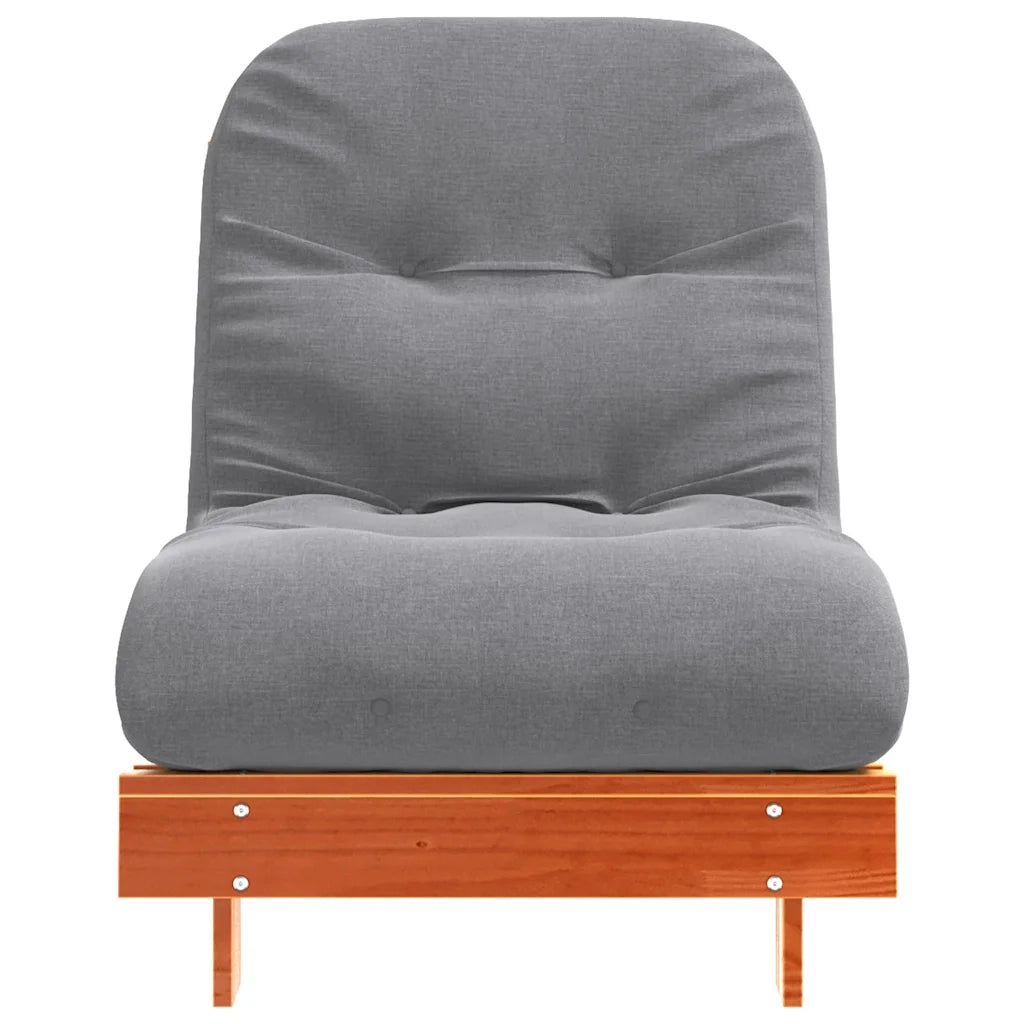 Divano Letto Futon con Materasso-Sofa Letto-Daybed Marrone Cera 70x206x11cm Pino