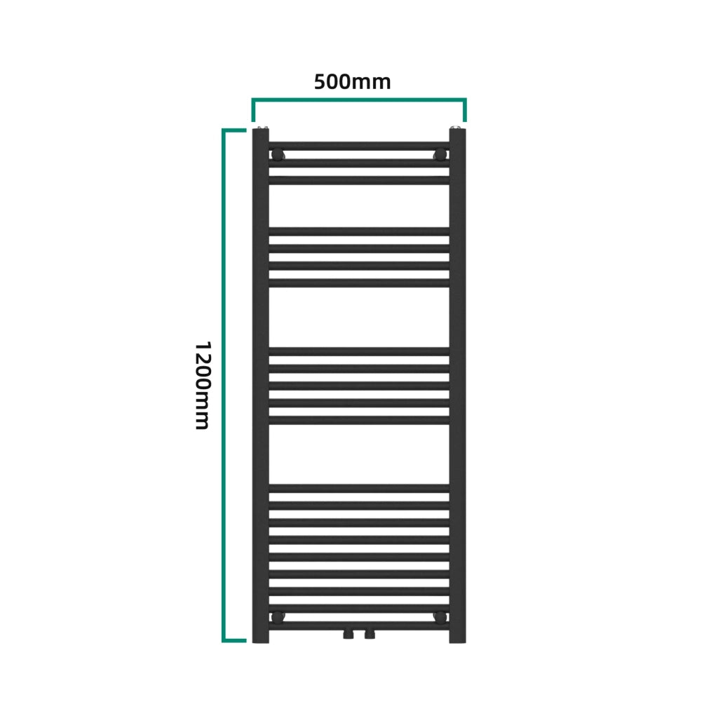 Radiatore scaldasalviette da bagno acciaio 120 x 50 cm nero 03_0010416