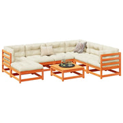 Set Divani Giardino 8 pz con Cuscini Marrone Cera Massello Pino 3299557