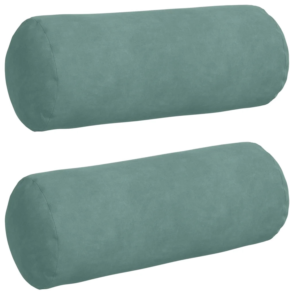 Cuscini a rullo 2 pz | Cuscini per sedie Verde Mare ? 15 x 40 cm Tessuto in Cords