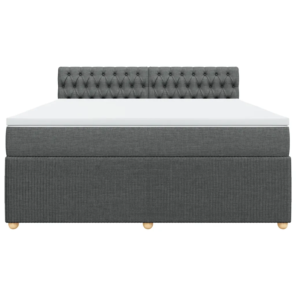Giroletto a Molle con Materasso Grigio Scuro 180x200 cm Tessuto