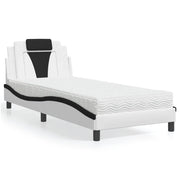 Letto con Materasso Bianco e Nero 90x190 cm in Similpellecod mxl 91706