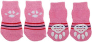 Set di 4 Calze Antiscivolo per Cani - Protezione da Pus - Gel Calze in Silicone - Tessuto Poliestere Caldo - Taglia S (6 x 2,5 cm)