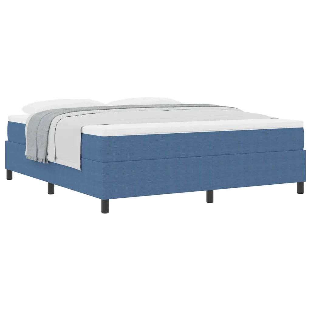 Letto a molle Blu e Bianco 180 x 200 cm Tessuto in Cords 3337480