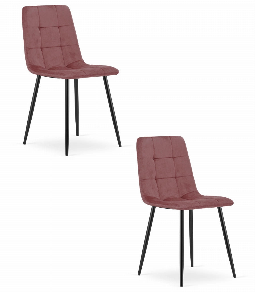 Valora PYRA CHAIR Sedia in velluto rosa dal design moderno per soggiorno x2