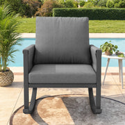 Sedia a Dondolo da Giardino con Cuscini ¨C MINIMAL ¨C Polyrattan, Metallo, Esterno