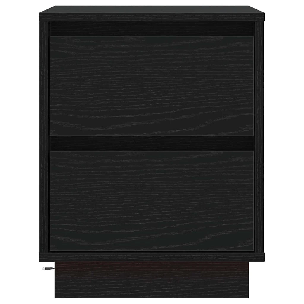 Armadio da Notte con cassetto Rovere Nero 39 x 34,5 x 50 cm 869612