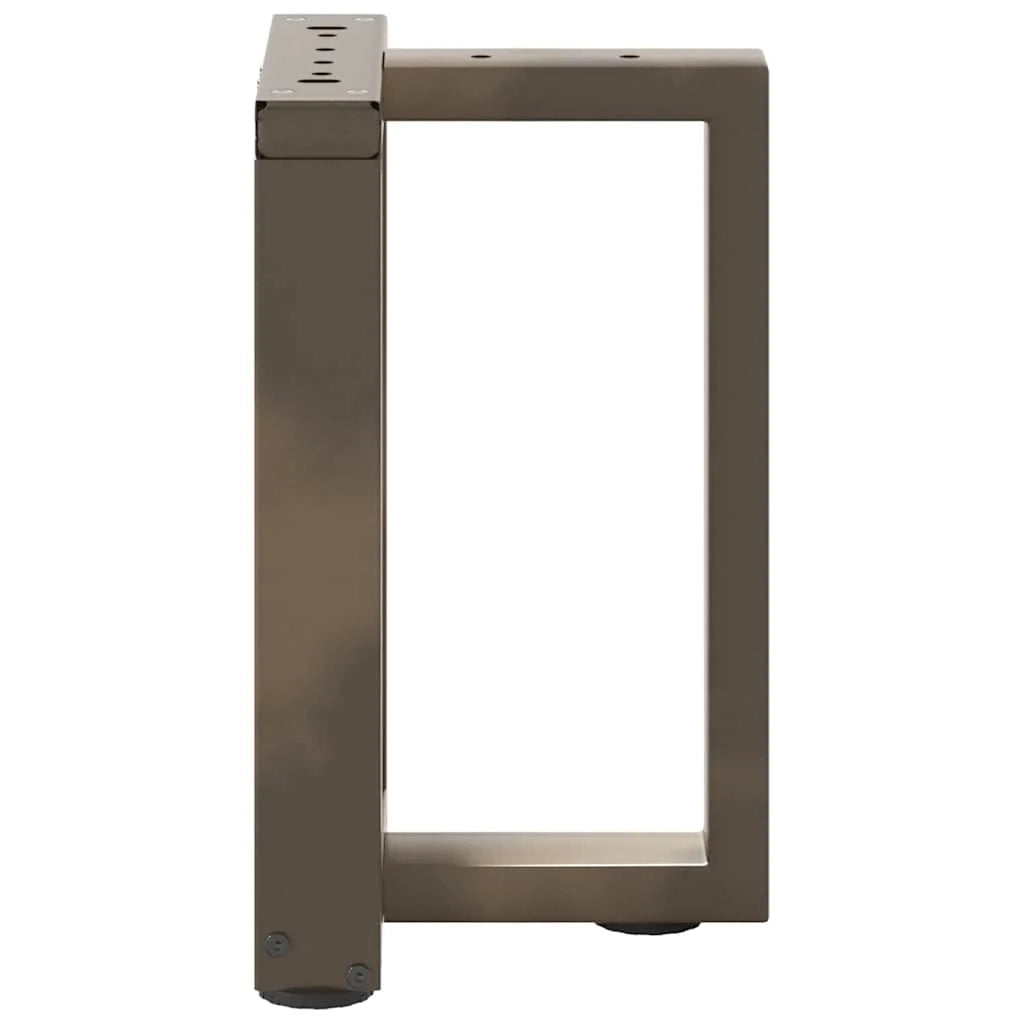 Set di 2 gambe robuste a T per tavolino da caffè 38 x 25 x 42 cm con piedini regolabili design moderno acciaio nero 02_0057297