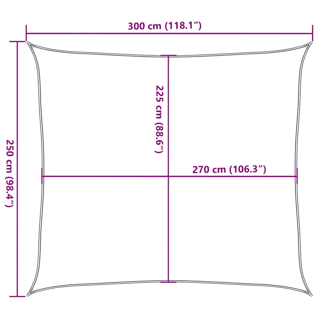 Vela Parasole 160 g/m² Bianca 2,5x3 m in HDPE 311232